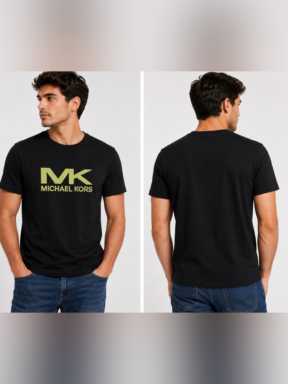 Michael Kors MK Logo Graphic T Shirt Men Medium Black Short Sleeve Cotton Tee